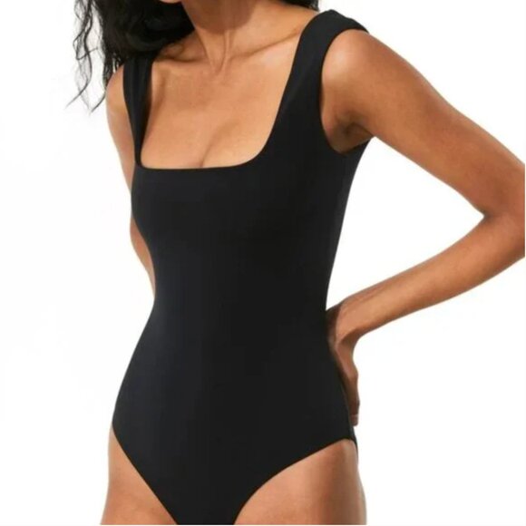 NWT Mara Hoffman Persephone One Piece Swimsuit Womens S Black Square Neckline - Picture 3 of 13